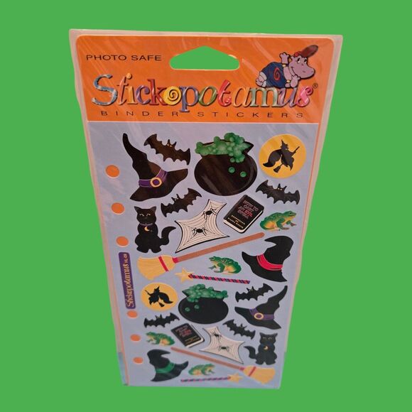 Sealed Stickopotamus Vintage Halloween Stickers Witches Brew & Rare Best Witches - Picture 5 of 7